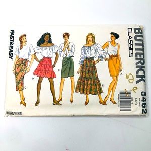 VTG 1991 Butterick Classics Sewing Pattern 5462, 5 Skirts Various Lengths 6-8-10